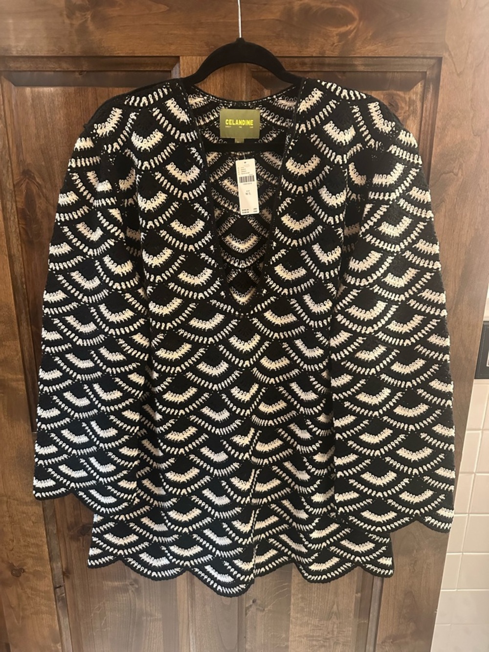 Celandine Black & White Patterned Crocheted Coverup Dress